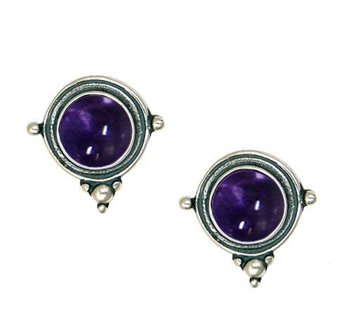 Sterling Silver Iolite Post Stud Earrings